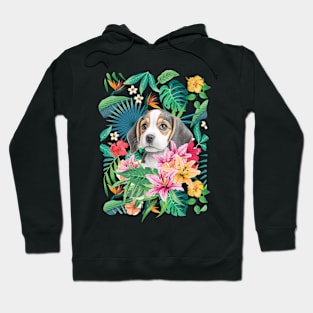 Tropical Beagle Puppy 1 Hoodie